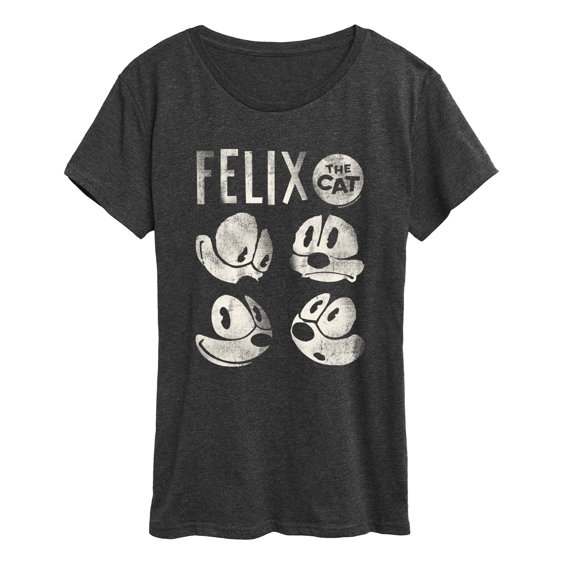 Felix the Cat - Felix Faces Tonal Washed - Women's Short Sleeve Graphic T-Shirt