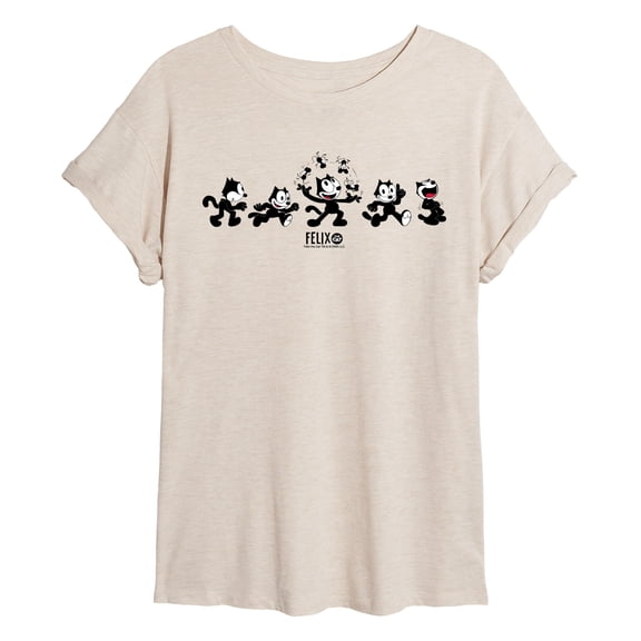 Felix the Cat - Juggling Felix - Juniors Oversized Graphic T-Shirt