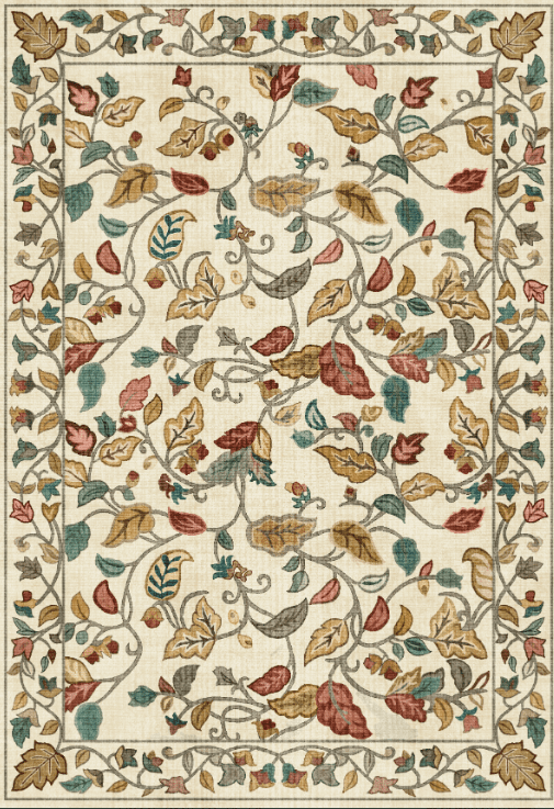 Felixking 2'x3' Area Rugs for Living Room Bedroom, Vintage Botanical Leaves Traditional Rug, Machine Washable Non-slip