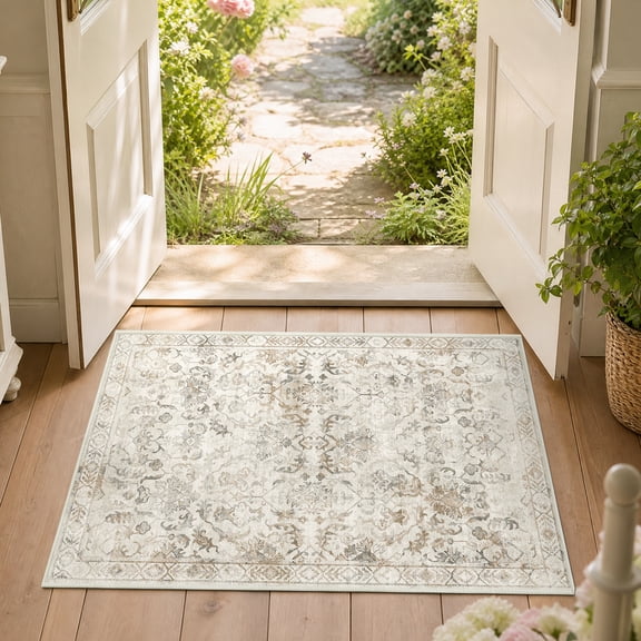 FelixKing 2'x3' Area Rugs for Living Room Vintage Large Traditional Distressed Rug Machine Washable Non-Slip for Bedroom