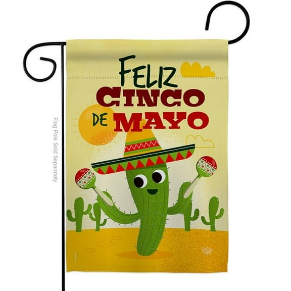 Feliz Cinco de Mayo Summertime 13 x 18.5 in. Double-Sided Decorative Vertical Garden Flags for House Decoration Banner Yard Gift