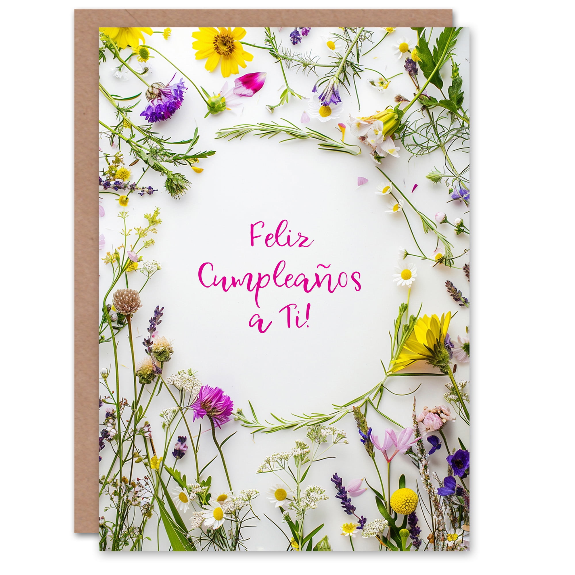 Feliz Cumpleaños A Ti Elegantes Flores Silvestres De Primavera Birthday  Tarjeta De Cumpleaños - Walmart.com, image size:2000x2000