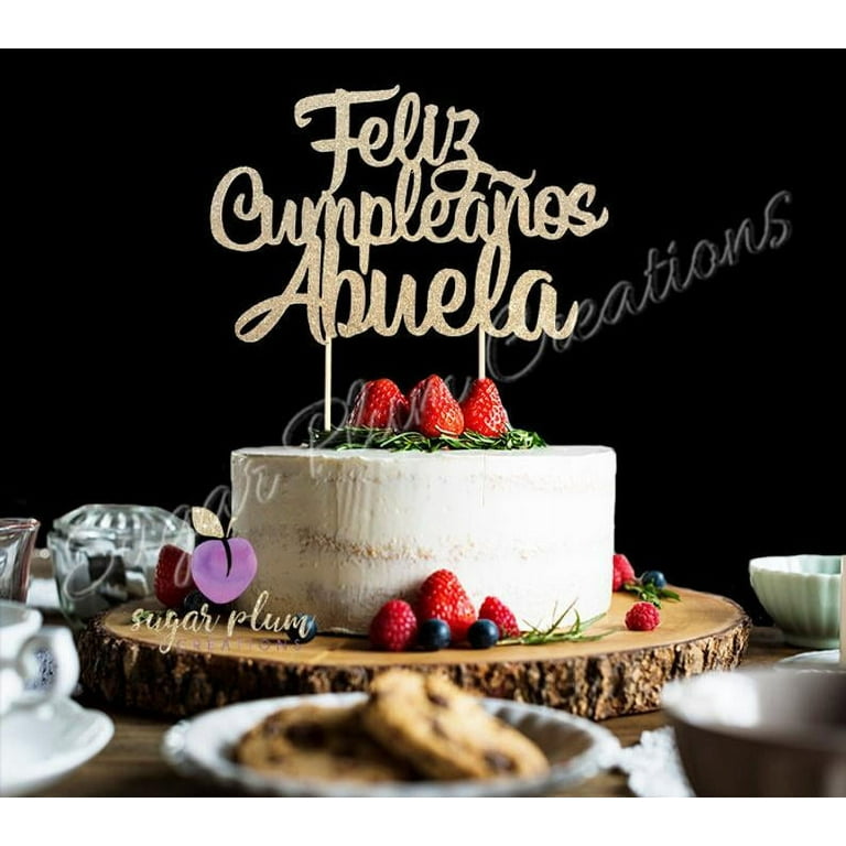 Gold Glitter Feliz Cumpleaños Cake Topper - Spanish Happy Birthday Sign,  Happy Birthday Cake Toppers, Birthday Party Decoration Supplies