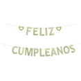thumbnail image 1 of Feliz Cumpleanos Banner, Gold Glitter Paper Sign For Happy Birthday Party Backdrops Bunting Supplies Decorations, 1 of 7
