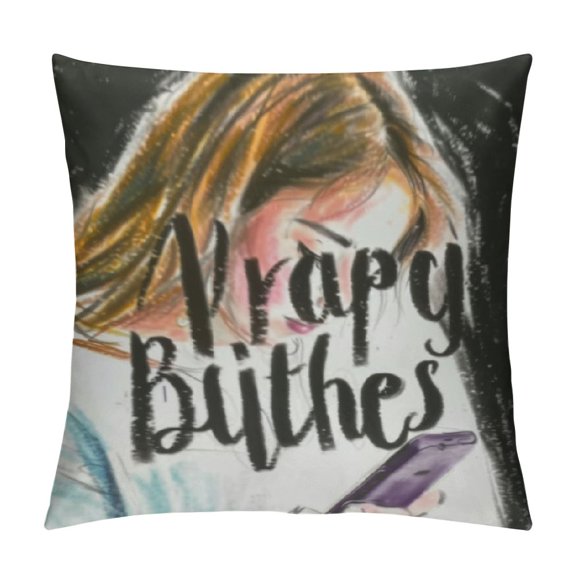 Feliz Cumpleanos Daphne Pillowcase Spanish Happy Birthday Personalized Name Gift Pillow Cover Case