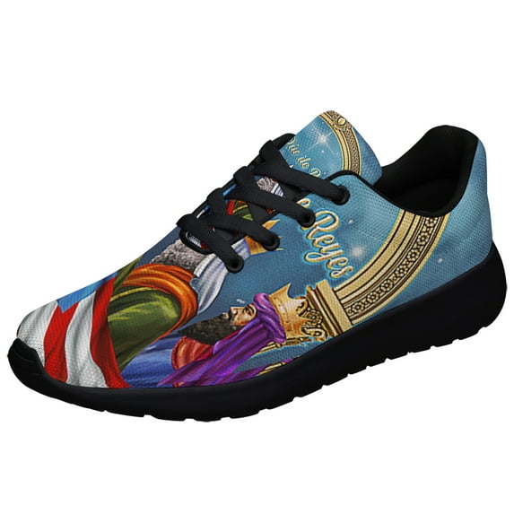 Feliz Da de Reyes Puerto Rico Three Kings Epiphany Shoes Sneakers Black Size 4