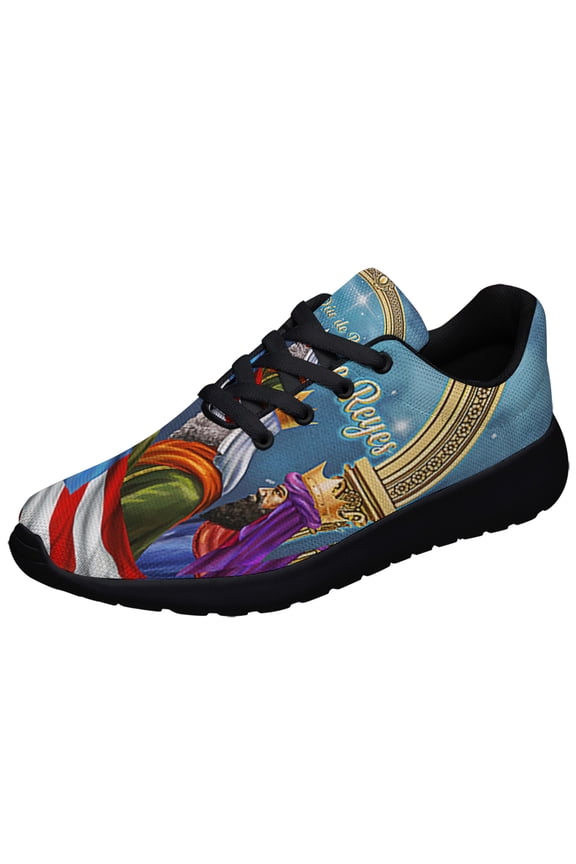 Feliz Da de Reyes Puerto Rico Three Kings Epiphany Shoes Sneakers Black Size 6