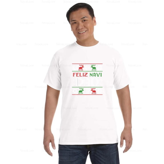 Feliz Navi Dad Funny Christmas Father Ugly Sweater Inspired Comfort Color T-Shirt, Unisex, up to size 4XL