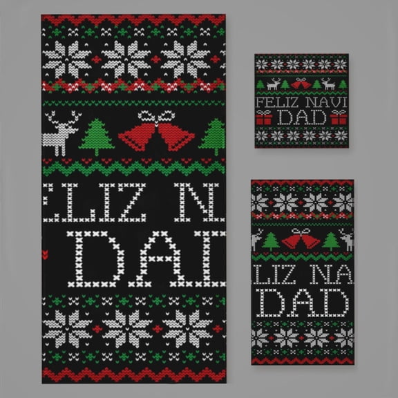 Feliz Navi Dad Funny Christmas Ugly Bath Towel Sets For Bathroom Hand Towels Fingertip Towels 3 Piece Soft Absorbent For Bathroom Kitchen Hotel Beach