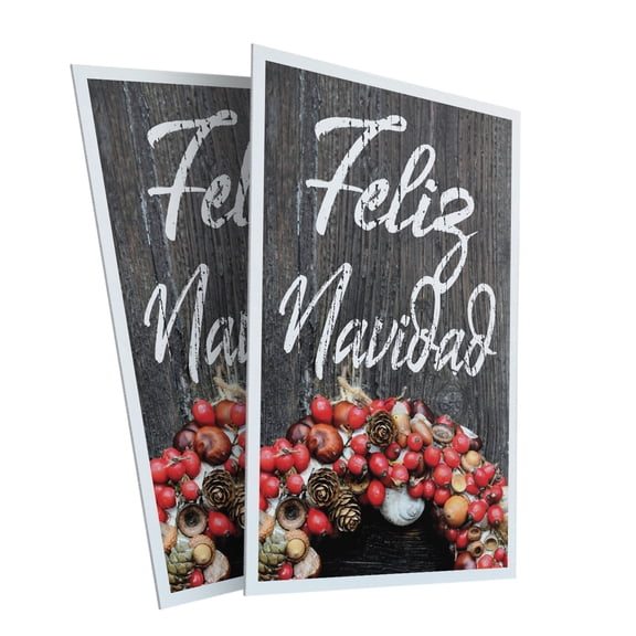 Feliz Navidad (2-Pack) 24 Inch x 36 Inch Plastic Signs | Sign Insert 4mm Corrugated Plastic Signs Storefront Window Poster | Spanish Holiday Sign, Festive Decor, Seasonal Promotions |
