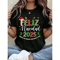 thumbnail image 1 of Feliz Navidad 2025 Matching Family Spanish Christmas Mexican T-Shirt, Graphic Tees Women, 1 of 7