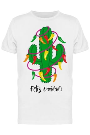Feliz Navidad Cactus T-Shirt Men -Image by Shutterstock, Male Large