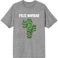 thumbnail image 1 of Feliz Navidad Christmas Cactus Adult Heather Gray Crew Neck Short Sleeve Tee-Medium, 1 of 4