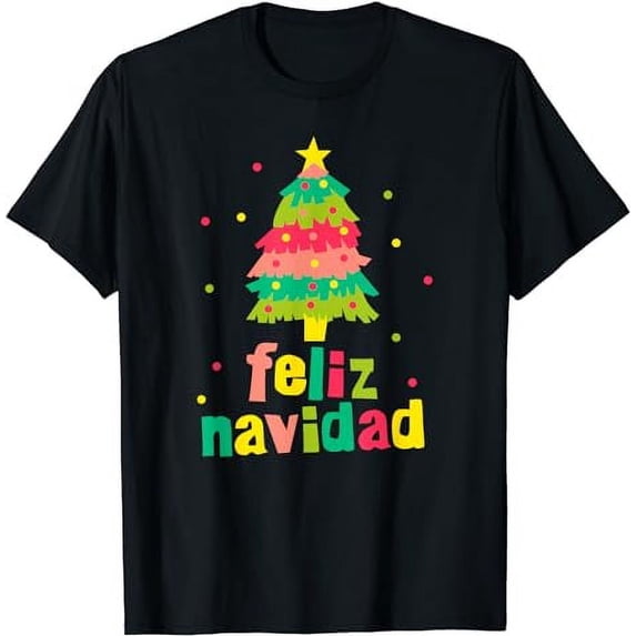 Feliz Navidad Colorful Xmas Tree Spanish Christmas Xmas Gift T-Shirt