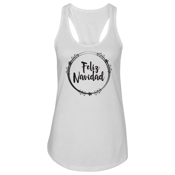 Feliz Navidad Cursive Script Tank Women -Image by Shutterstock, Female XX-Large