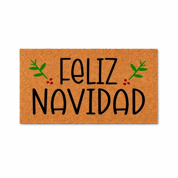 Feliz Navidad Doormat, Holiday Welcome Door Mat, Seasonal Entryway Mat (16x24 inches) WoodByStu 1818