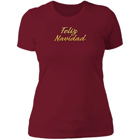 Feliz Navidad Ladies Boyfriend Tee Shirt