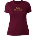 thumbnail image 1 of Feliz Navidad Ladies Boyfriend Tee Shirt, 1 of 11