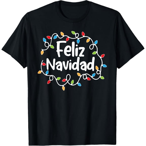 Feliz Navidad Merry Christmas Xmas Lights Family Pajamas T-Shirt