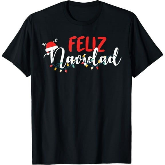 Feliz Navidad Merry Christmas Xmas Lights Pajamas Holiday T-Shirt