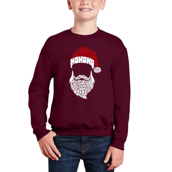 Feliz Navidad Santa Claus - Boy's Word Art Crewneck Sweatshirt