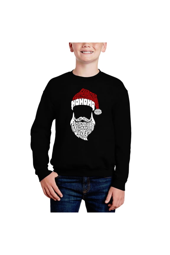 Feliz Navidad Santa Claus - Boy's Word Art Crewneck Sweatshirt
