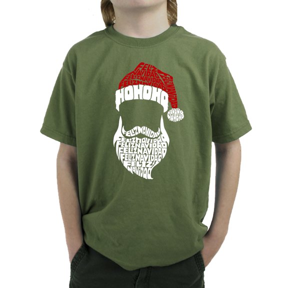 Feliz Navidad Santa Claus - Boy's Word Art T-Shirt