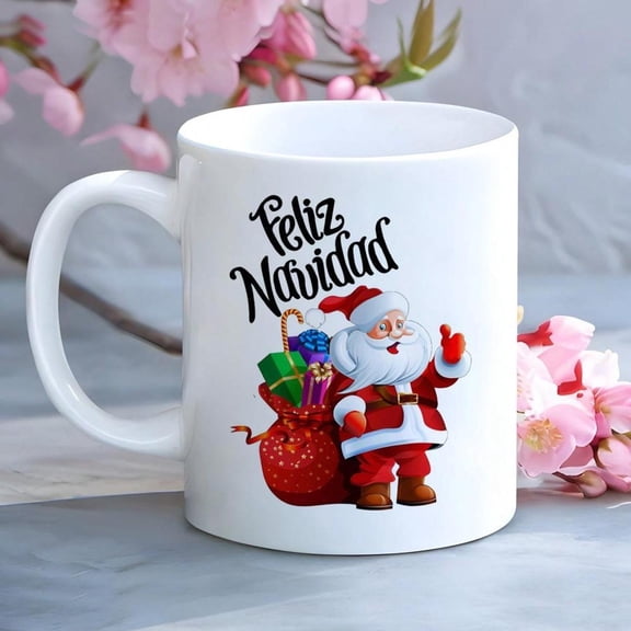 Feliz Navidad Santa Claus Ceramic Mug Festive White Coffee Cup With Design Reusable Dishwasher Home Office Or Holiday Gifts Coffee Bar Accessories
