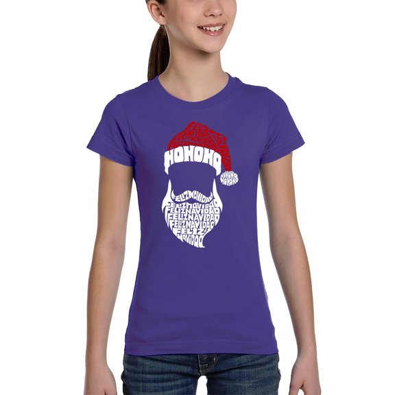 Feliz Navidad Santa Claus - Girl's Word Art T-Shirt