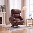 thumbnail image 1 of Felizpace Oversized Power Lift Recliner Chairs for Elderly with Heat and Massage, Dual Motor Infinite Position Recliner, Headrest Adjustment & Hidden Storage, Breathable Leather, Saddle Brown, 1 of 9