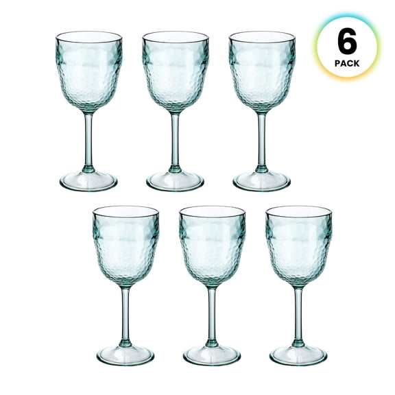 Felli 12.5 oz Hammered All-Purpose Goblets, BPA-free, 6 pack