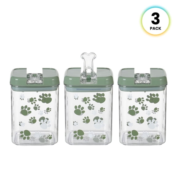 Felli Airtight Pet Treat Storage Set with Dog Bone Design, 3-Pack