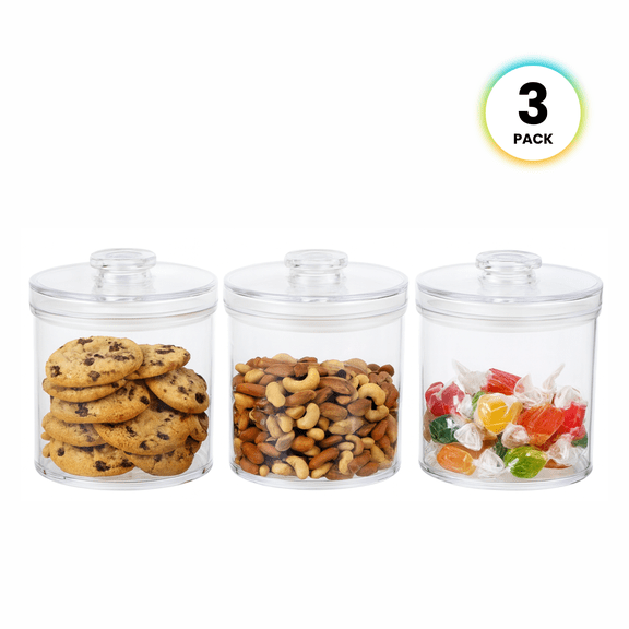 Felli Metro Clear SAN-plastic 44 oz Food Storage Canisters with Lid, Set of 3