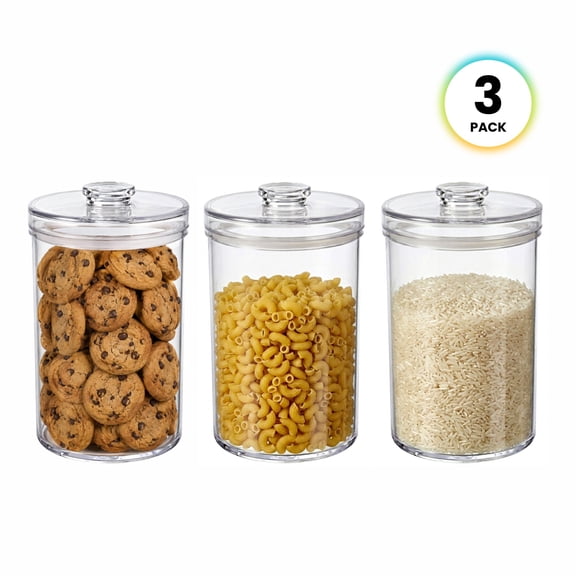 Felli Metro SAN-Plastic Clear Food Storage Canisters with Lid, Set of 3
