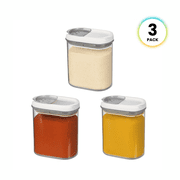 Felli Shake N Stor 11.5 oz Stackable Spice Container & Dispenser, Dual Pour & Shaker Lid, 3 Count