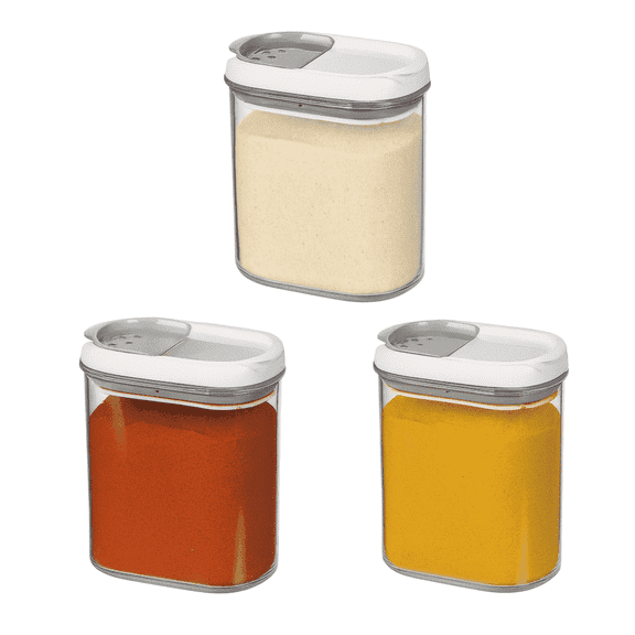 Felli Shake N Stor Stackable Spice Jars, Dual Pour & Shake Lid, 11.5 oz, 3-Pack