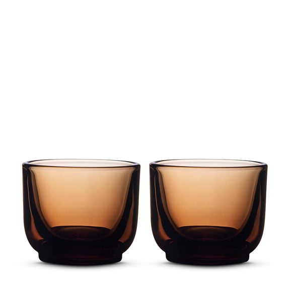 Fellow Espresso Cups Set of 2, Amber Glass, 100ml, for Latte Art, Amber