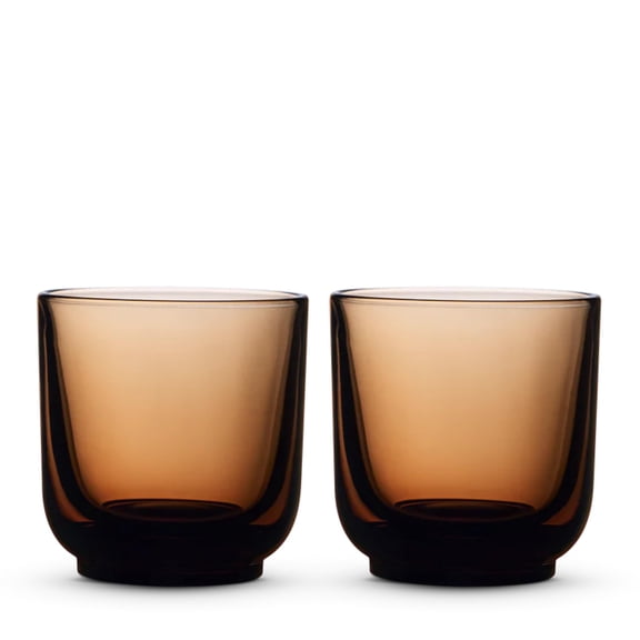 Fellow Pirch Cappuccino Cups 190 ml, Weighted Coffee Glasses, Amber
