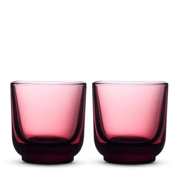 Fellow Pirch Cappuccino Cups 190 ml, Weighted Coffee Glasses, Garnet