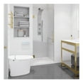 thumbnail image 1 of Passion Series 24 in. x 70 in. H Hinged Frameless Shower Door in Brushed Gold  with Tsunami Guard Tempered Glass, 1 of 8