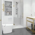 thumbnail image 1 of Fellow Series 30 in. x 72 in. Frameless Hinged Shower Door in Brushed Gold, 1 of 8