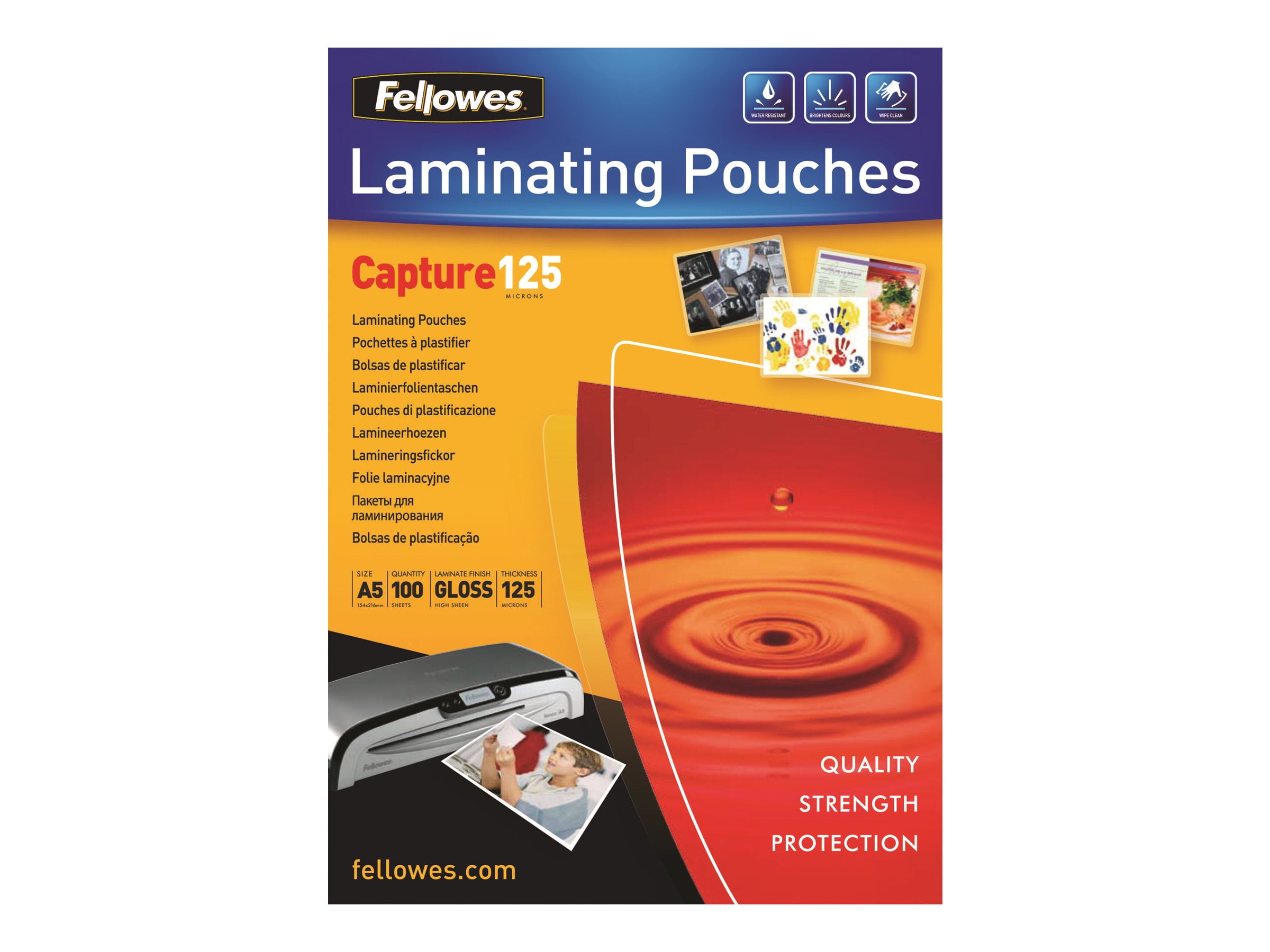 Fellowes - 100-pack - glossy - A5 (5.83 in x 8.25 in) lamination pouches