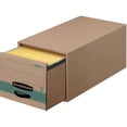 thumbnail image 1 of Bankers Box STOR/DRAWER STEEL PLUS Extra Space-Savings Storage Drawers, Legal Files, 16.75" x 25.5" x 11.5", Kraft/Green, 6/Carton, 1 of 8