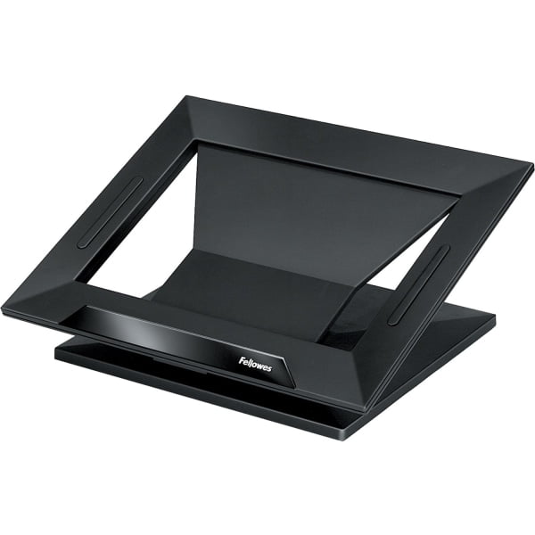 Black Adjustable Ergonomic Laptop Riser with Cooling Vents