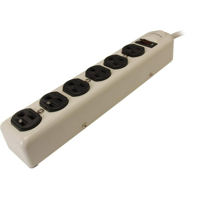 6 Outlet Power Strip with 90 Degree Outlets - 3-prong - 6 - 6 ft Cord - Platinum 6 Outlet Power Strip with 90 Degree Outlets - 3-prong - 6 - 6 ft Cord - Platinum