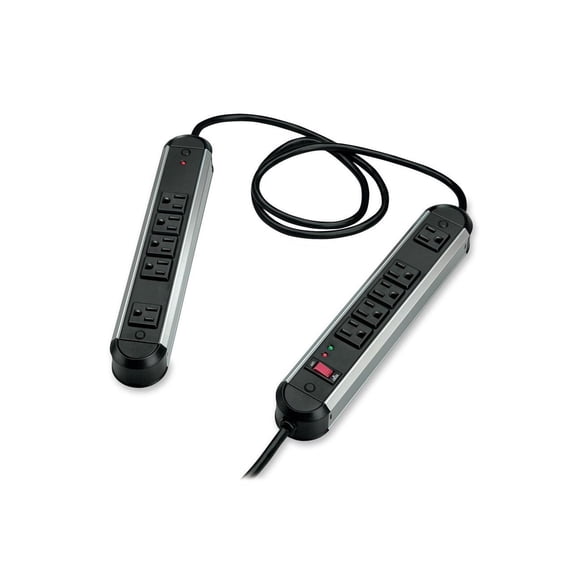 Fellowes 10-Outlet Split Power Surge Protector Multi Power Outlet Extension Cord