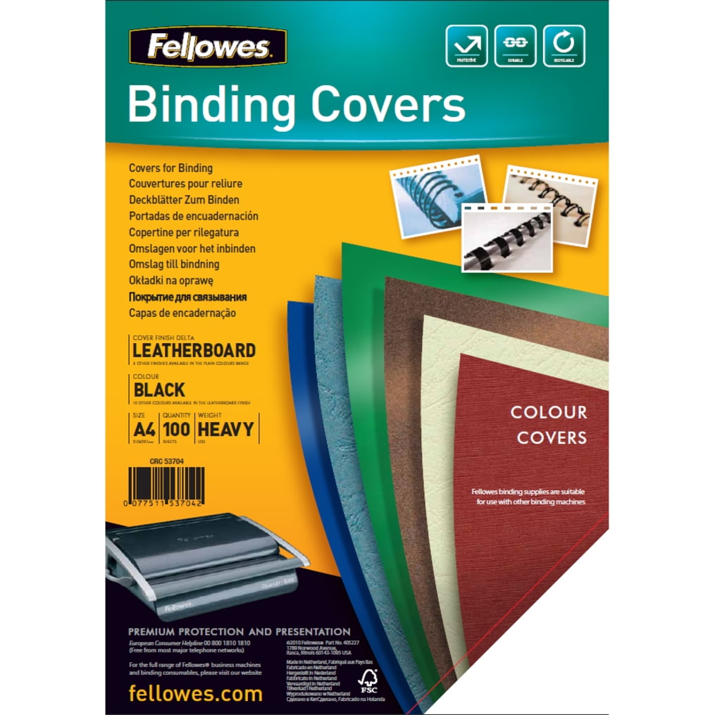 Fellowes - A4 (210 x 297 mm) - black - 250 g/m - 100 pcs. binding cover