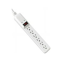 Fellowes Basic Home/Office Surge Protector, 6 Outlets, 15 ft Cord, 450 Joules, Platinum -FEL99036
