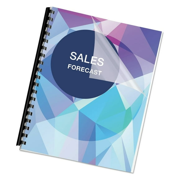 Fellowes PET Ultra Clear Binding Covers, Unpunched, 11 x 8 1/2, Clear, 100/Pack -FEL5242401