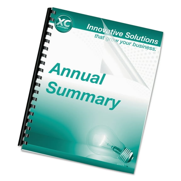 Fellowes Crystals Presentation Covers with Square Corners, 11 x 8 1/2, Clear, 200/Pack